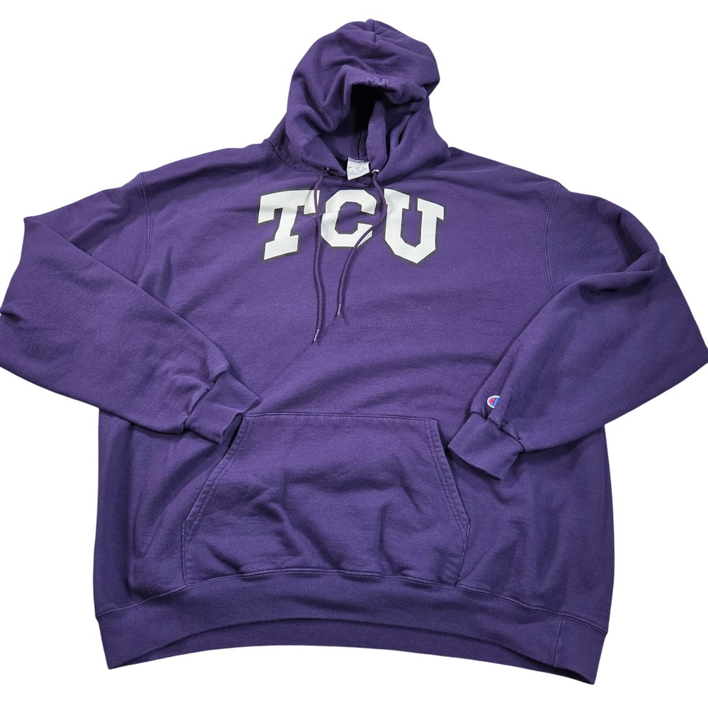 TCU Horned Frogs Hoodie Purple Mens 2XL Texas Christian University Champion Logo